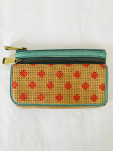 Load image into Gallery viewer, Fossil Women’s Embroidered Leather Wallet Purse | Small | Brown