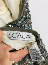 Load image into Gallery viewer, Scala Women's Embroidered Halter Neck Mini Dress NWT | UK8 | Grey