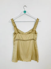 Load image into Gallery viewer, Elie Tahari Women’s Silk Strappy Blouse | UK8 | Gold