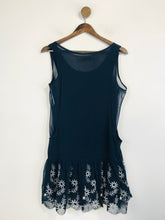 Load image into Gallery viewer, Sunny Girl Women's Ruffle Sheer Mini Dress | UK12 | Blue