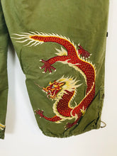 Load image into Gallery viewer, Maharishi Women’s Dragon Embroidered Cargo Trousers | XL UK18 | Khaki Green