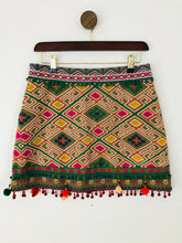 Load image into Gallery viewer, Mango Women's Boho,Embroidered Pom-Pom Mini Skirt | UK10 | Multicolour