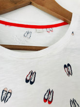 Load image into Gallery viewer, Boden Women's Shoe Print T-Shirt | M UK10-12 | White