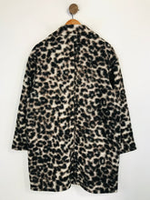 Load image into Gallery viewer, EDC Women's Wool Leopard Print Overcoat Coat | L UK14 | Brown
