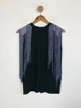 Load image into Gallery viewer, Lanvin Women's Wool Fringe Vest | FR34 | Black