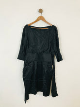 Load image into Gallery viewer, Boss Orange Women’s Silk Gathered Sheath Dress | UK14 | Black