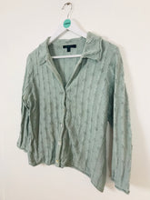 Load image into Gallery viewer, Boden Women’s Silk Knit Collared Cardigan Top | UK14 | Blue