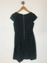 Load image into Gallery viewer, Wallis Women's Polka Dot Pleated A-Line Dress | UK10 | Black