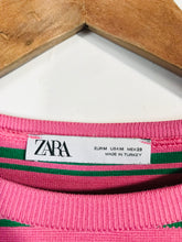 Load image into Gallery viewer, Zara Women's Striped Crop T-Shirt | M UK10-12 | Pink