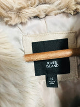 Load image into Gallery viewer, River Island Women's Faux Fur Biker Jacket | UK16 | Beige