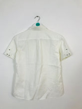 Load image into Gallery viewer, Balenciaga Women’s Button-Up Collared Shirt | 38 UK6 | White