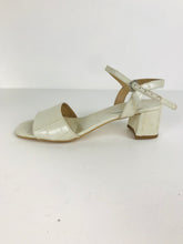 Load image into Gallery viewer, Jigsaw Women's Snakeskin Heeled Sandals NWT | UK4 | White