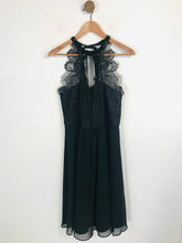 Load image into Gallery viewer, Monsoon Women's High Neck Lace A-Line Dress | UK12 | Black