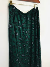 Load image into Gallery viewer, Oasis Women's Leopard Print A-Line Skirt | L UK14 | Green