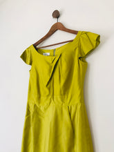Load image into Gallery viewer, Sub Couture Women’s Cap Sleeve Shift Dress | UK12 | Yellow-Green