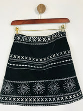Load image into Gallery viewer, Dodo Baror Women's Velvet Embroidered Mini Skirt | EU40 UK12 | Black