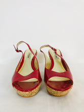 Load image into Gallery viewer, Dune Women’s Peep Toe Wedge Heels | UK6 EU 39 | Red
