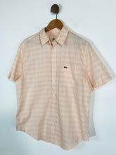Load image into Gallery viewer, Lacoste Men's Check Gingham Short Sleeve Button-Up Shirt | 41 L | Pink