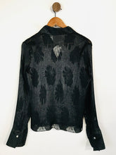 Load image into Gallery viewer, Elizabeth Emanuel Women's Floral Pleated Button-Up Shirt | UK18 | Black