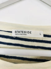 Load image into Gallery viewer, Stateside Womens Stripe T-shirt | UK12 | Blue and cream
