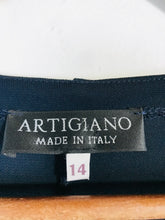 Load image into Gallery viewer, Artigiano Women's Ruched A-Line Dress | UK14 | Blue