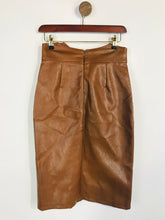 Load image into Gallery viewer, Glassworks London Women's Faux Leather High Waist Pencil Skirt | M UK10-12 | Brown