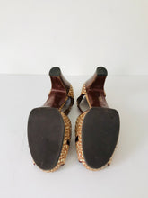 Load image into Gallery viewer, Chie Mihara Women’s Patterned Strappy Heel Sandals | 40 UK7 | Brown