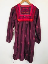 Load image into Gallery viewer, Gudrun Sjoden Women's Floral Striped Shirt Dress | S UK8 | Purple