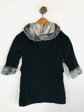 Load image into Gallery viewer, Laura Ashley Kid's Faux Fur Zip Overcoat Coat | 6 years | Black