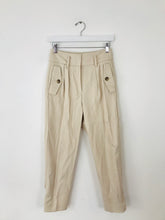 Load image into Gallery viewer, Reiss Women’s Relaxed Fit Tapered Trousers | UK6 | Cream Beige