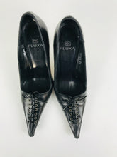 Load image into Gallery viewer, Fluxa Women's Leather Flats Shoes | EU36 UK3 | Black
