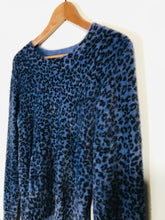 Load image into Gallery viewer, Tezenis Women's Leopard Print Jumper | S UK8 | Blue