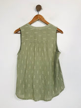 Load image into Gallery viewer, Anthropologie Vannessa Virginia Women's Embroidered Sleeveless Blouse Top | UK4 | Green