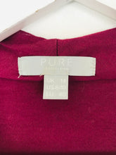 Load image into Gallery viewer, Pure Collection Women’s Draped Wrap Long Sleeve Top | UK14 | Burgundy Red