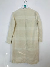 Load image into Gallery viewer, Zara Women’s Longline Tweed Overcoat | S | Cream White