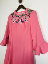 Load image into Gallery viewer, Peter Pilotto Women's Wool Embroidered Sheath Dress | UK8 | Pink