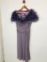 Load image into Gallery viewer, DUSK Women's Sleeveless A-Line Dress With Feather Shawl | UK14 | Purple