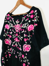Load image into Gallery viewer, Claire Richards Women's Floral Embroidered Sheath Dress | L UK14 | Black