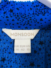 Load image into Gallery viewer, Monsoon Women’s Star Print Gathered Maxi Dress | UK14 | Blue