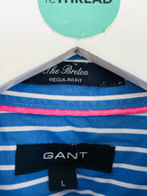 Load image into Gallery viewer, Gant Men’s Striped Button Down Shirt | L | Blue