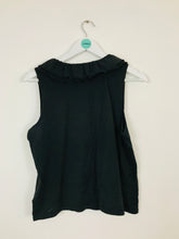 Load image into Gallery viewer, Ralph Lauren Women’s Sleeveless V-Neck Ruffle Tank Top | L | Black