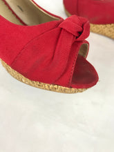 Load image into Gallery viewer, Phase Eight Womens Peep Toe Wedges | UK7.5 EU40 | Red