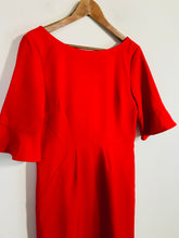 Load image into Gallery viewer, Oasis Women's Flared Sleeve Shift Dress | UK12 | Red