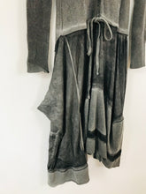 Load image into Gallery viewer, Indies Women’s Wool Silk Patchwork Midi Dress | 4 UK12 | Grey