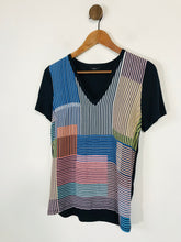 Load image into Gallery viewer, Paul Smith Women's Silk Striped T-Shirt | S UK8 | Blue