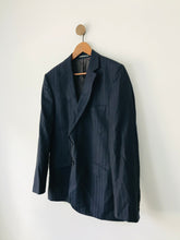 Load image into Gallery viewer, Jaeger Men’s Wool Stipe Blazer Suit Jacket | 42S | Navy Blue