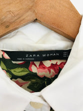 Load image into Gallery viewer, Zara Women’s Floral Tie Blouse Shirt | L UK14 | Green Pink