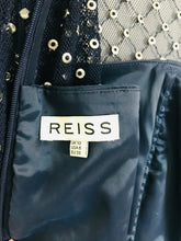 Load image into Gallery viewer, Reiss Women’s Knee Length Aline Embellished Dress | UK 10 | Navy