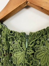 Load image into Gallery viewer, Zara Women’s Floral Lace Midi Dress | L UK14 | Khaki Green