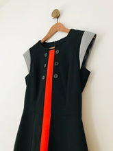 Load image into Gallery viewer, Karen Millen Women's Red Panel A-Line Dress | UK10 | Black